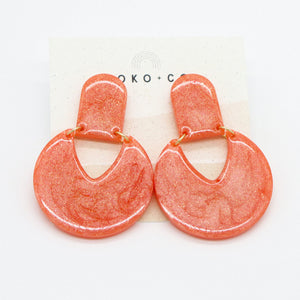 Spin You Around Earrings in Coral