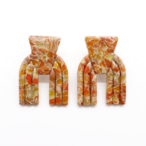 Taos Stud Earrings in Orange Stone