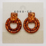 Whistler Mini Sparkle Stud Earrings in Texas Orange