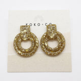 Whistler Sparkle Stud Earrings in Rose and Gold Glitter