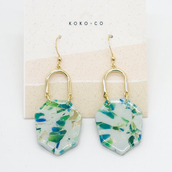 Maverick Earrings in Faux Blue/Green Stone