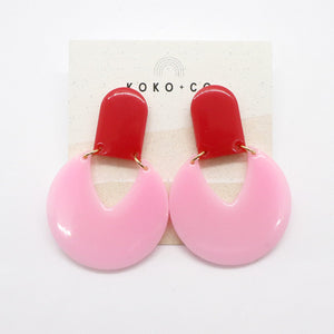 Spin You Around Earrings in Hot Pink & Red