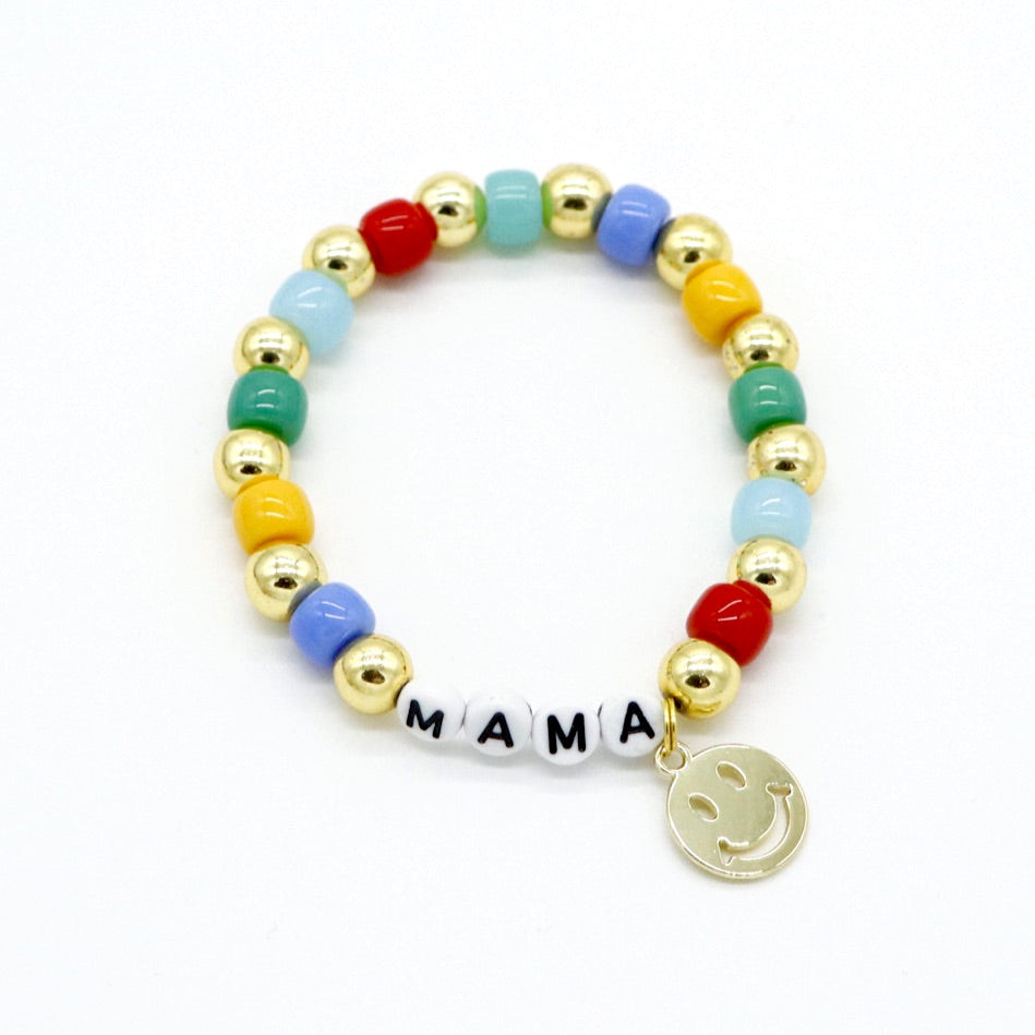 Mama Rainbow Bead Bracelet