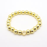 Smooth Gold Bead Bracelet - 8mm