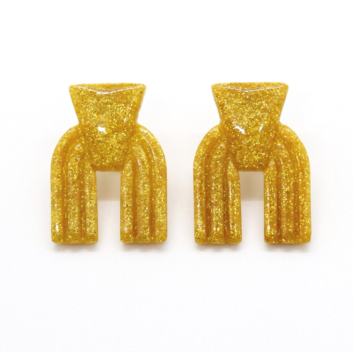 Taos Mini Sparkle Stud Earrings in Yellow Glitter