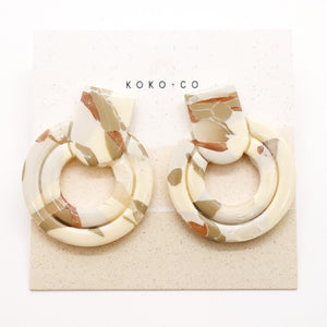 Whistler Mini Stud Earrings in Cream Stone