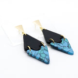 Ophelia Earrings in Black & Faux Turquoise